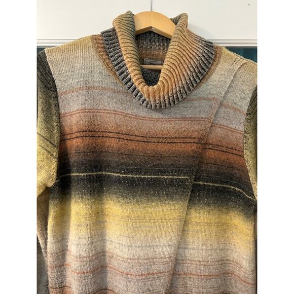 FASHION CONCEPTS Southwestern Longline asymmetric open turtleneck sweater MEDIUM - Picture 4 of 11